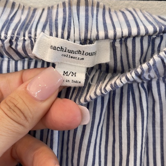 Beach Lunch Lounge Stripped Blouse Size M - Picture 4 of 5